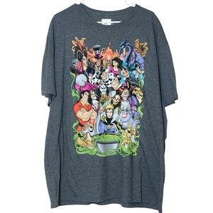 Disney Villains grey multicolor graphic t-shirt size 2X NWT